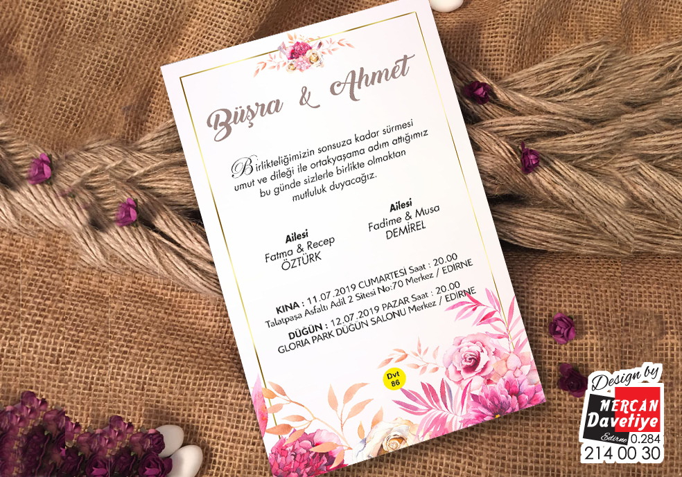 Mercan Davetiye DVT86