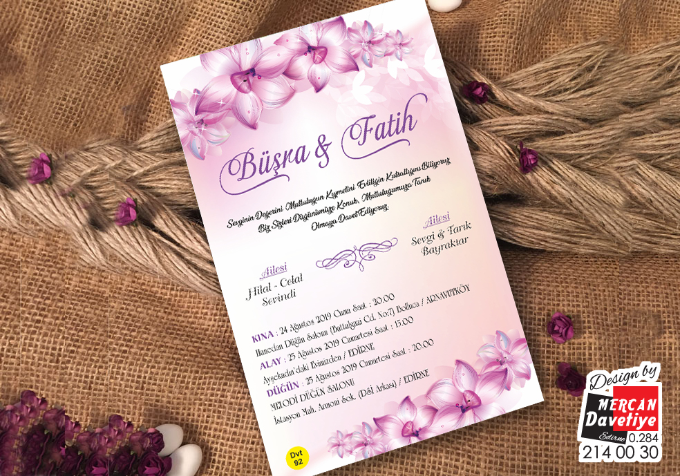 Mercan Davetiye DVT92