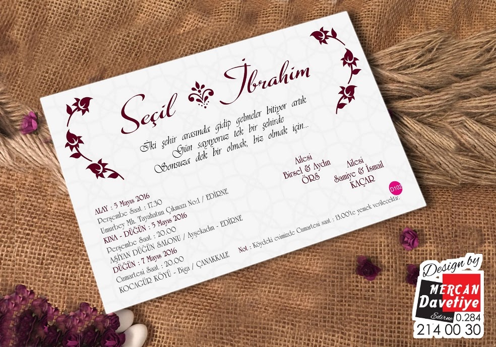 Mercan Davetiye DVT102