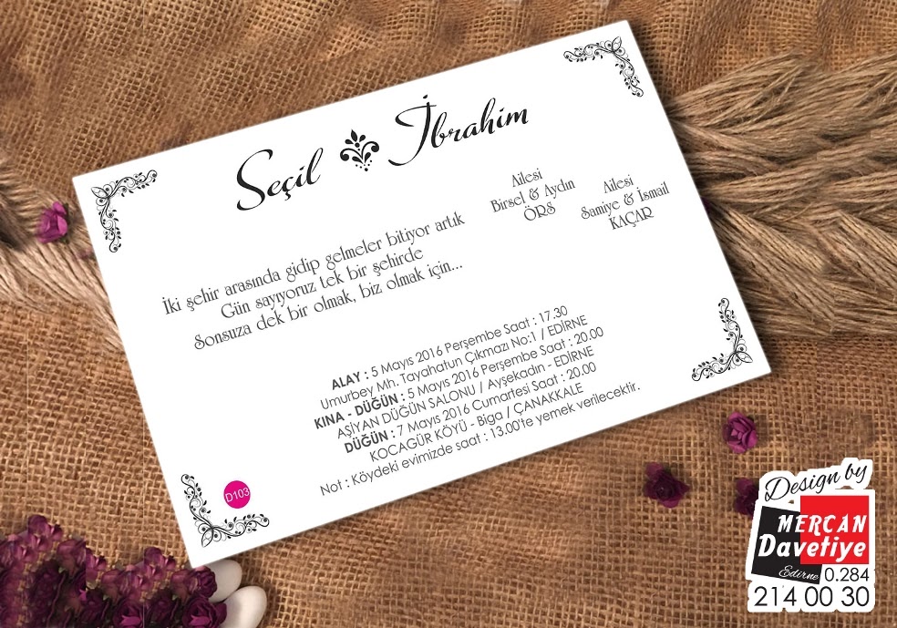 Mercan Davetiye DVT103