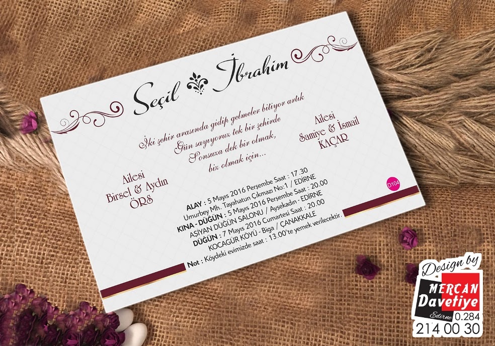 Mercan Davetiye DVT104