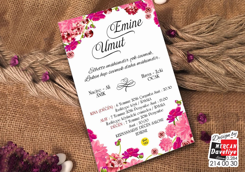 Mercan Davetiye DVT133