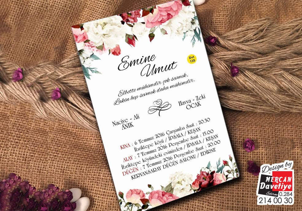 Mercan Davetiye DVT135