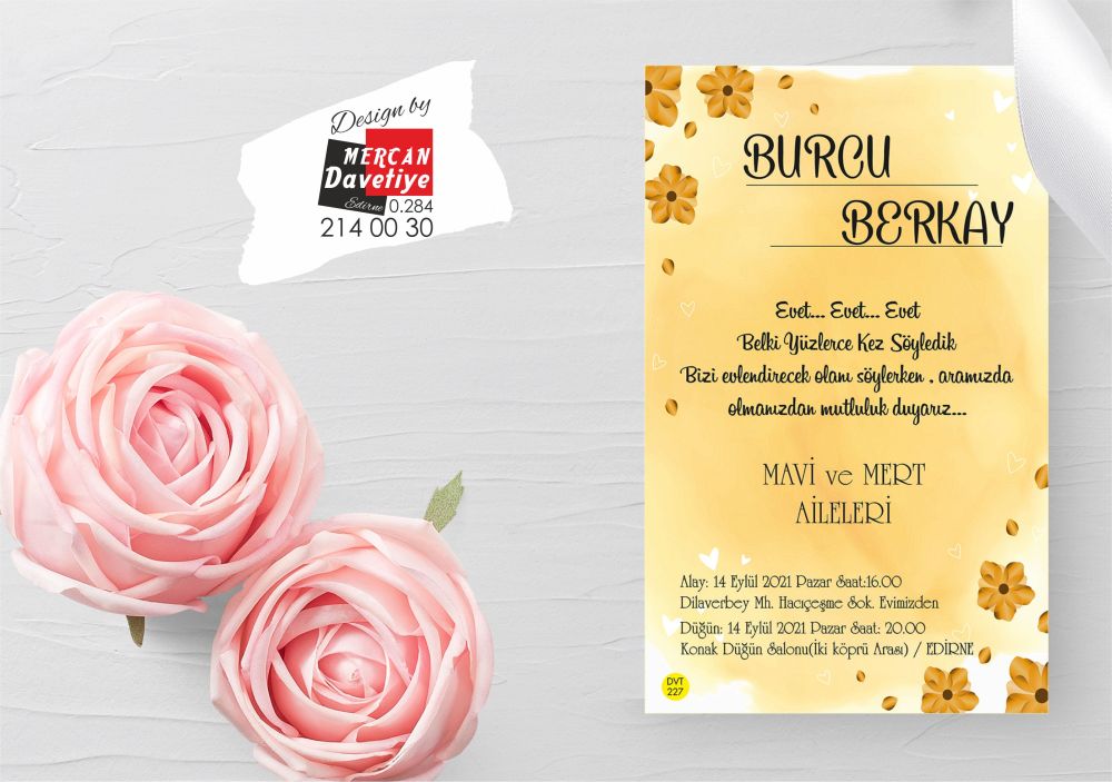 Mercan Davetiye DVT227